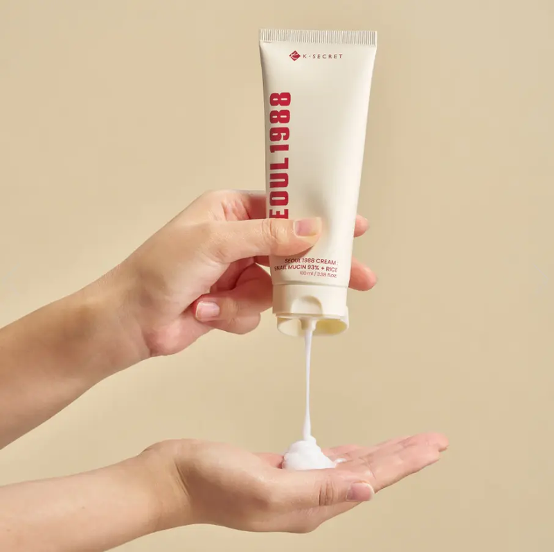 K-SECRET SEOUL 1988 Cream : Snail Mucin 93% + Rice (100 ml) MAAS K-BEAUTY Korean Cosmetics
