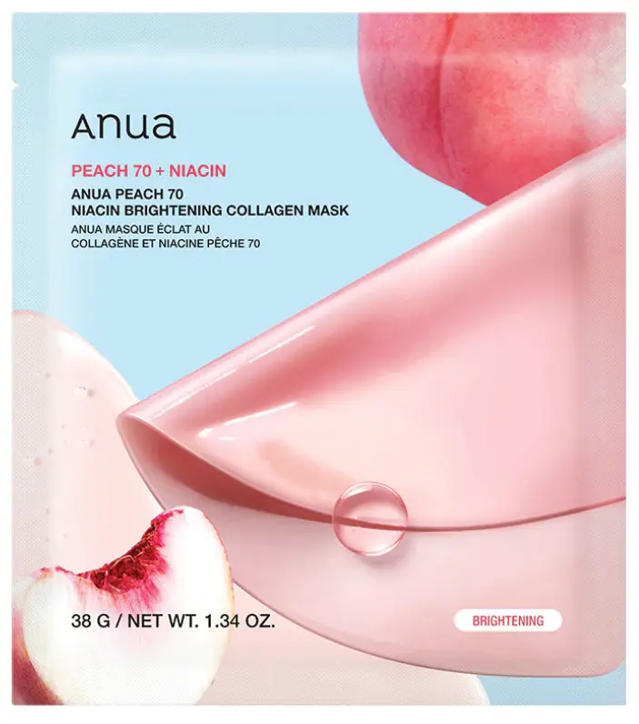 ANUA Peach 70+ Niacin Brightening Collagen Mask MAAS K-BEAUTY Korean Cosmetics