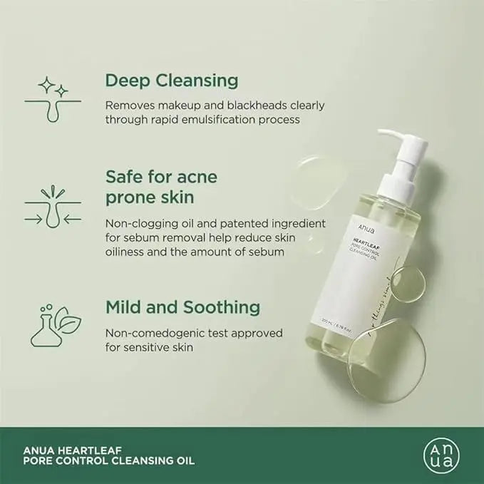 Anua - Heartleaf Pore Control Cleansing Oil 200ml MAAS K-BEAUTY Korean Cosmetics