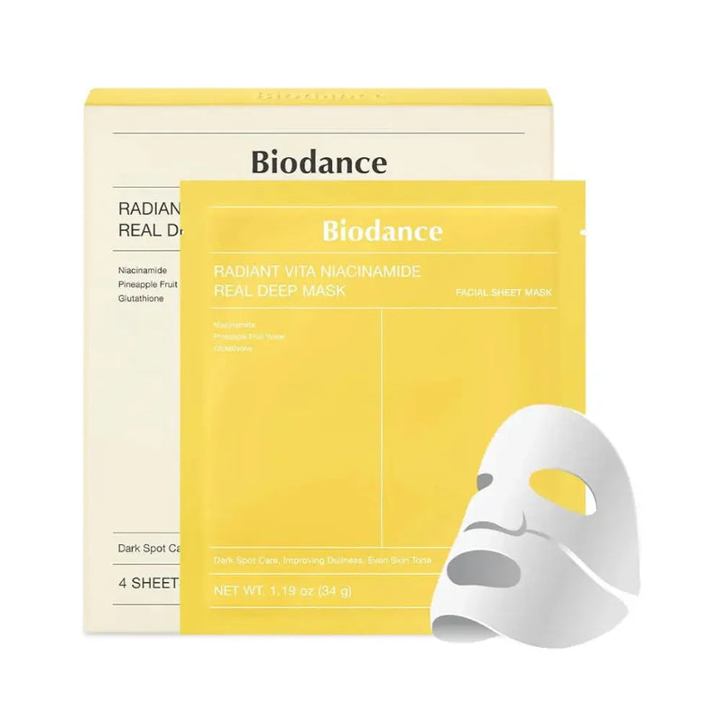 Biodance Radiant Vita Niacinamide Real Deep Mask (4 × 34 g) MAAS K-BEAUTY