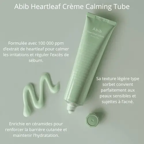 ABIB – Heartleaf Crème Calming Tube – Crème apaisante visage 75ml MAAS K-BEAUTY Korean Cosmetics