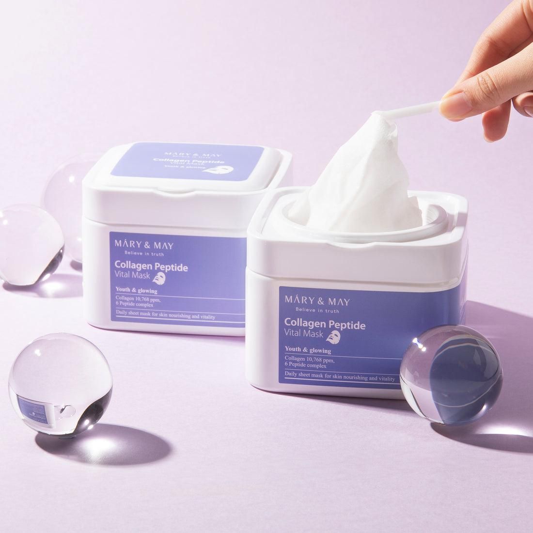 MARY & MAY Collagen Peptide Vital Mask 30Pcs MAAS K-BEAUTY Korean Cosmetics