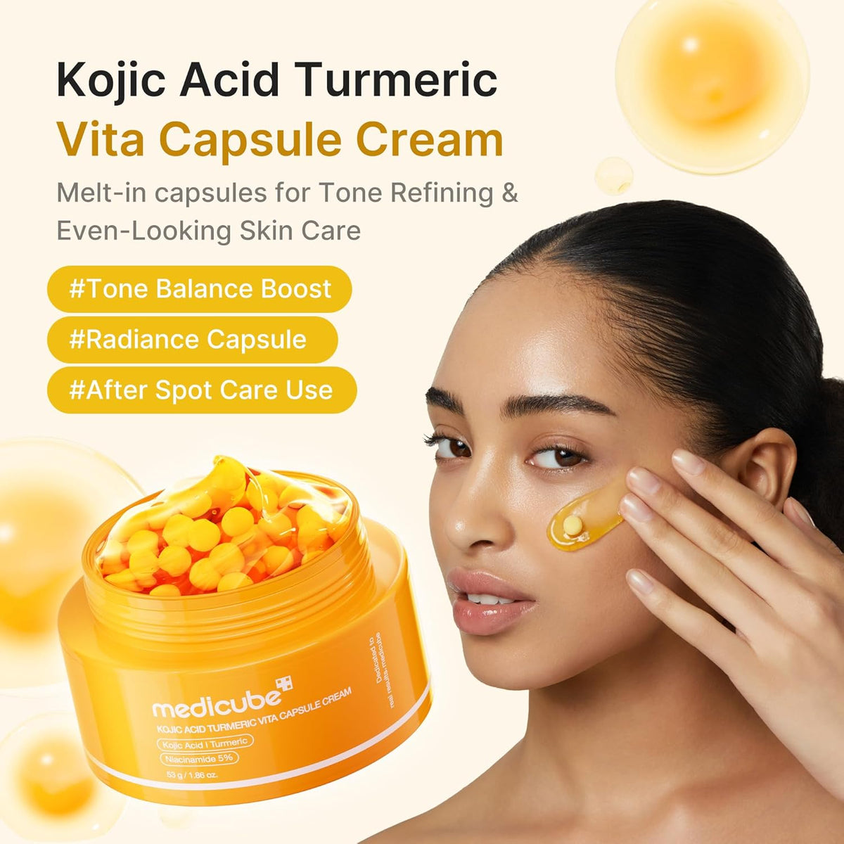 Medicube Kojic Acid Turmeric Vita Capsule Cream – acide kojique et curcuma