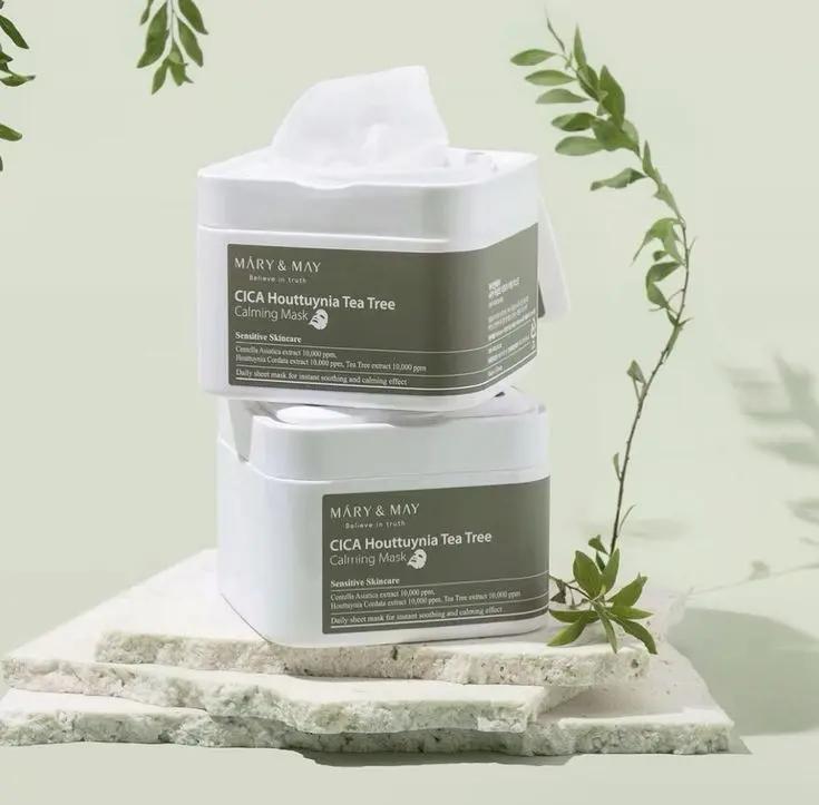 Mary&May CICA Houttuynia Tea Tree Calming Mask x30 MAAS K-BEAUTY Korean Cosmetics