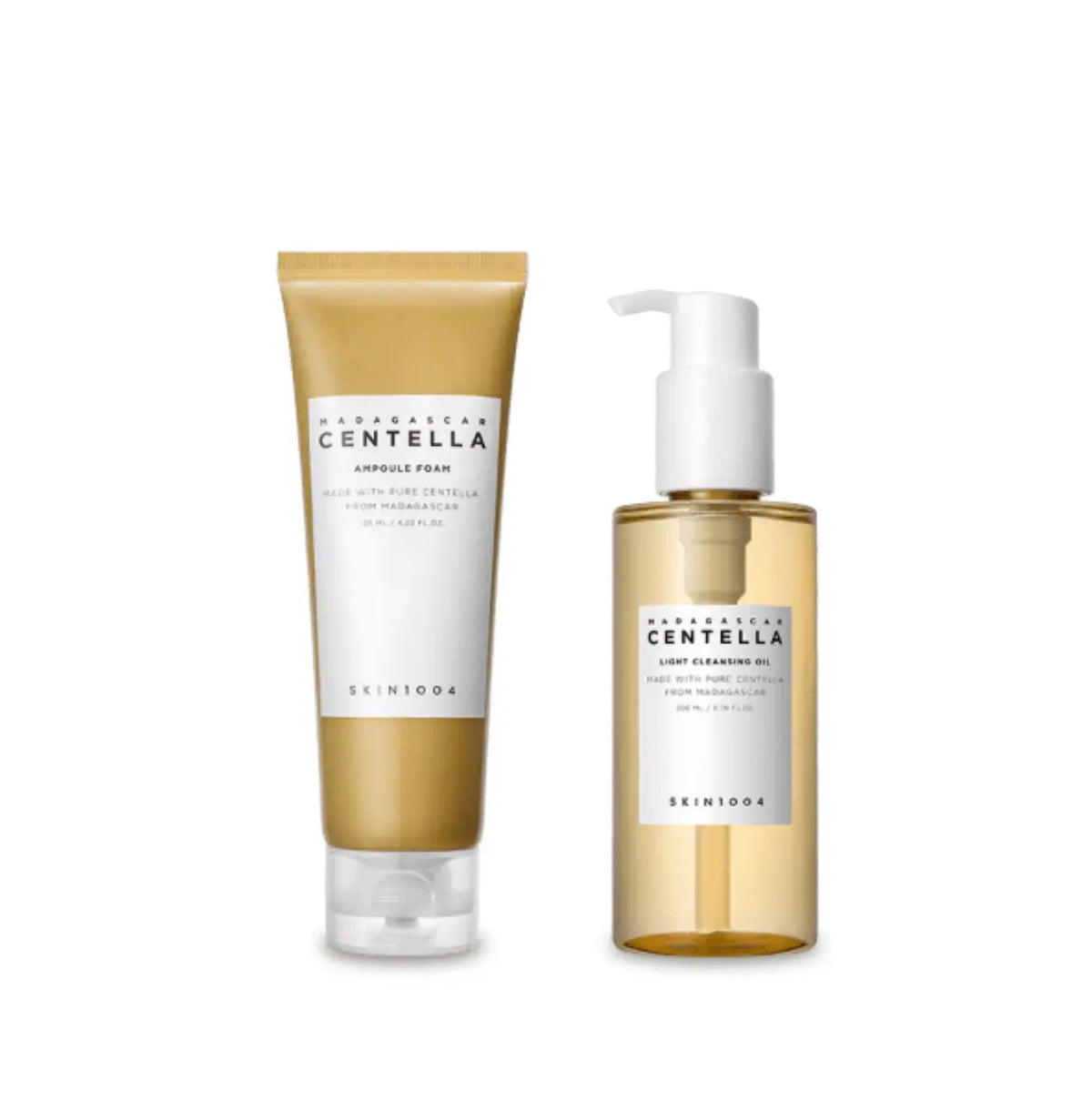 Coffret SKIN1004 Double Cleansing Duo : huile démaquillante et mousse nettoyante pour le double nettoyage coréen