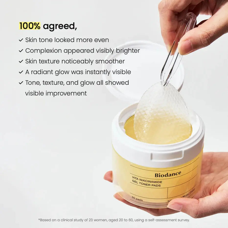 Biodance Vita Niacinamide Gel Toner Pads – niacinamide et glutathion
