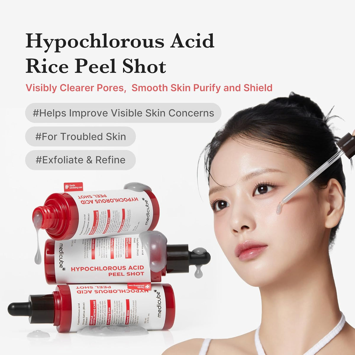 Medicube Hypochlorous Acid Peel Shot 80ml – acide hypochloreux et riz